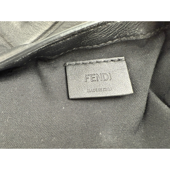 Fendi Mini Zucca Embossed Black Leather Baguette Satchel - Picture 13 of 16